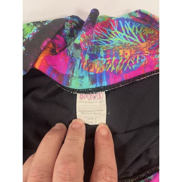 Donajo Dona Jo Sz 2 Colorful Surreal Print Pleated Tennis Pickleball Skirt Skort - Picture 6 of 7